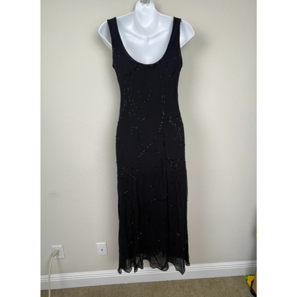 Jones New York Vintage Silk Dress 6 Beaded Y2K Vampy Fairycore Whimsigoth - Picture 6 of 12